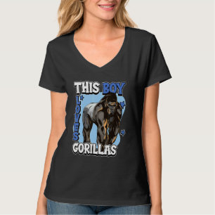 T-shirt Kids Gorilla Citation Apes Ce Garçon Aime Gorillas