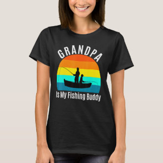 T-shirt Kids Grandpa Is My Fishing Buddy Grandchild Fun Fa