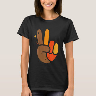 T-shirt Kids Hand Peace Sign Thanksgiving Day Cool Symbol 