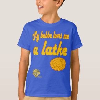 T-shirt Kids' Hanukkah Shirt - "My bubbe loves me a latke"