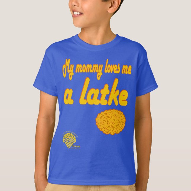 T-shirt Kids' Hanukkah Shirt - "My mommy loves me a latke" (Devant)