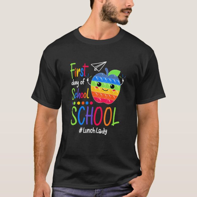 T-shirt Kids Happy First Day Of School Lunch Lady Pop It (Devant)