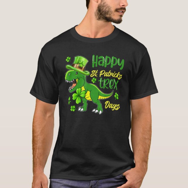 T-shirt Kids Happy St Patricks Trex Day Cute Dinosaur Luck (Devant)