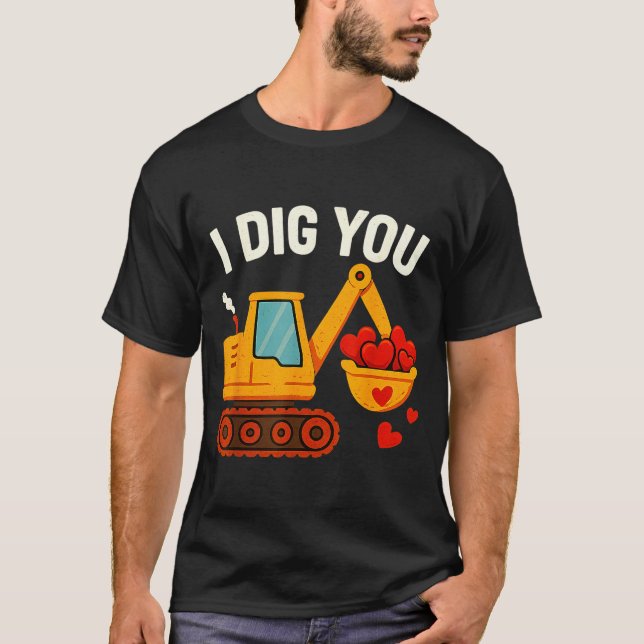 T-shirt Kids I Dig You Happy Valentines Day Love Heart Tod (Devant)
