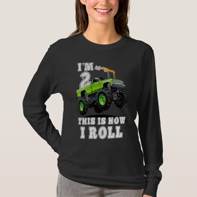 T-shirt Kids I'm 2 This Is How I Roll Monster Truck (Devant)