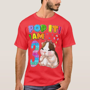 T-shirt Kids I'm 3 Years Old 3rd Birthday Guinea Pig Girls