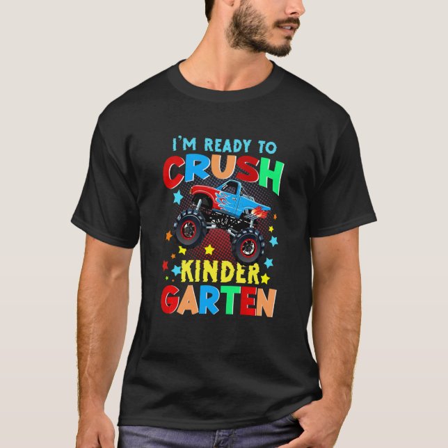T-shirt Kids I'm Ready To Crush Kindergarten Monster Truck (Devant)