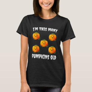 T-shirt Kids I'm This Many Pumpkins Old  Cute Halloween 5t