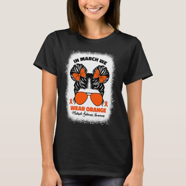 T-shirt Kids In March We Wear Orange Ms Multiple Sclerosis (Devant)