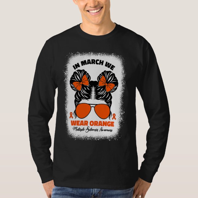 T-shirt Kids In March We Wear Orange Ms Multiple Sclerosis (Devant)