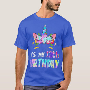 T-shirt Kids It's My 12th Birthday 12 Year Old Unicorn Gir