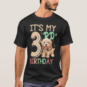 T-shirt Kids It's My 3rd Birthday Dog Theme 3 Years Old P
