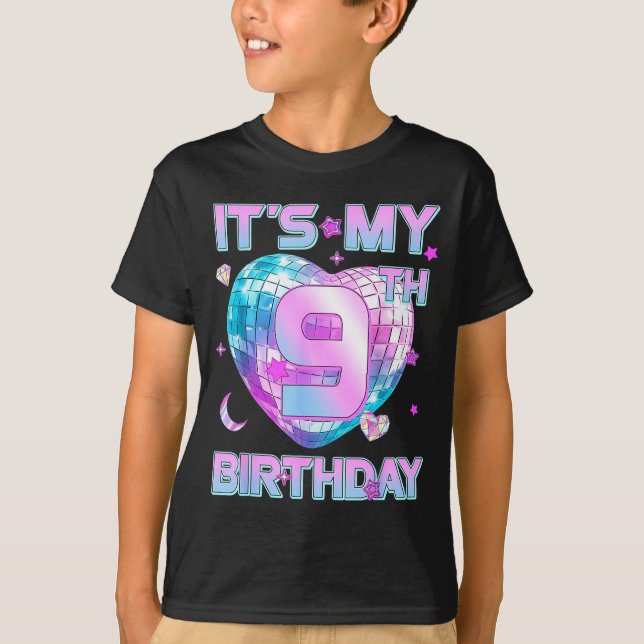T-shirt Kids It's My 9th Birthday Girl 9 Year Old Kp Bday  (Devant)