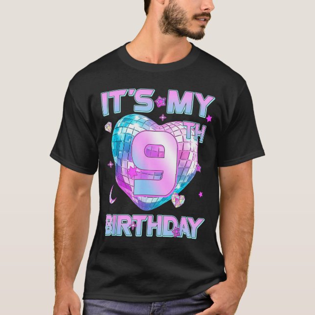 T-shirt Kids It's My 9th Birthday Girl 9 Year Old Kp Bday  (Devant)