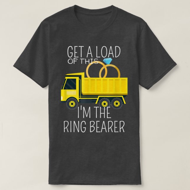 T-shirt Kids Junior Wedding Party Truck Kids Ring Bearer  (Design devant)