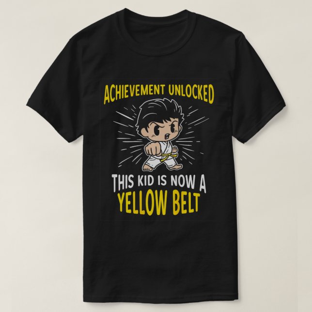 T-shirt Kids Karate Student Yellow Belt Award Cadeau (Design devant)
