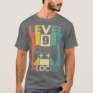 T-shirt Kids Level 9 Unlocked Shirt Funny Video Gamer