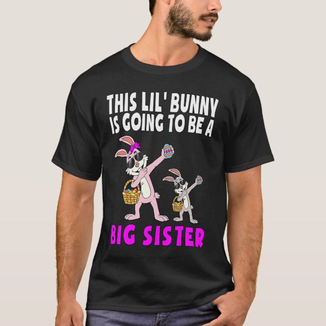 T-shirt Kids Little Bunny Is Going To Be A Sister Easter B (Devant)