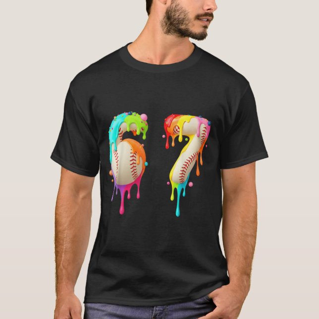 T-shirt Kids Meme 67 Number Six 6 Seven 7 Ice Cream Drips  (Devant)
