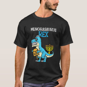 T-shirt Kids Menorasaurus Rex Jew Dino Trex Toddler Boys H