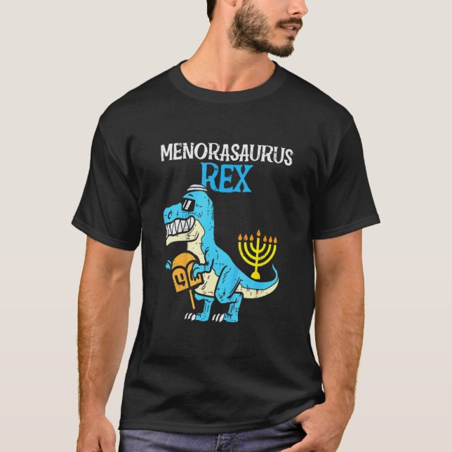 T-shirt Kids Menorasaurus Rex Jew Dino Trex Toddler Boys H (Devant)