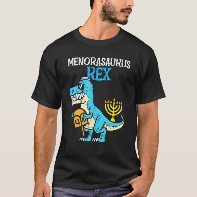T-shirt Kids Menorasaurus Rex Jew Dino Trex Toddler Boys H (Devant)