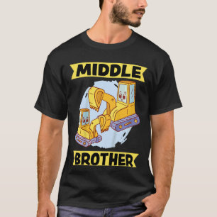 T-shirt Kids Middle Brother 2023 Digger Excavator Dredger