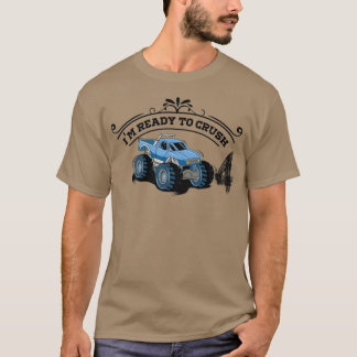 T-shirt Kids Monster Truck 4th Birthday Funny funny gift