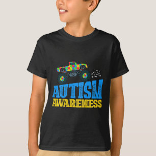 T-shirt Kids Monster Truck Puzzle Pièce Sensibilisation su