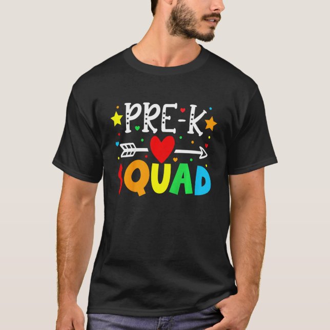 T-shirt Kids Pre K Squad Back To School Preschool Teacher (Devant)