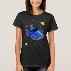 T-shirt Kids RACE CAR ROCKET in Space Fun Science Unique J