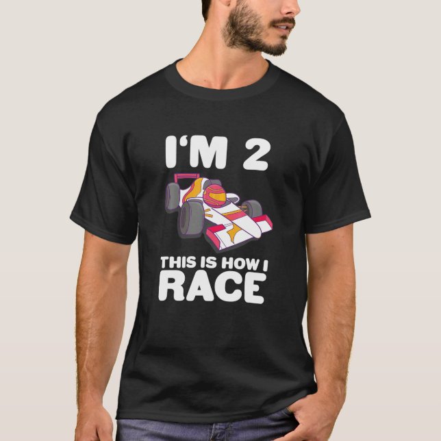 T-shirt Kids Racing Car 2E Anniversaire 2 Formule Deux Enf (Devant)