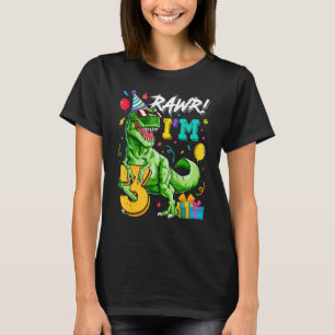 T-shirt Kids Rawr I'm 3 3ème anniversaire Rex Dinosaur Par