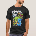 T-shirt Kids Rawr I'm 5 5th Birthday T Rex Dinosaur Party<br><div class="desc">Célébrez 5 ans de style avec ce maillot de dinosaure de 5e anniversaire pour les garçons ou les enfants de 5 ans. Doté d'un dinosaure portant un casquette d'anniversaire,  ce magnifique maillot de dinosaure de 5e anniversaire fait un grand cadeau d'anniversaire à toute fête d'anniversaire de dinosaure.</div>