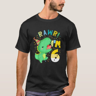 T-shirt Kids Rawr I'm 6 Dinosaur B Day Party Dino T Rex 6
