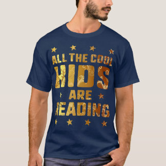 T-shirt Kids Reading Golden Books Lover Girls Bookworm Lib
