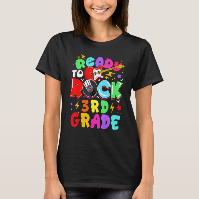 T-shirt Kids Ready To Rock 3rd Grade Guitar Back To School (Devant)
