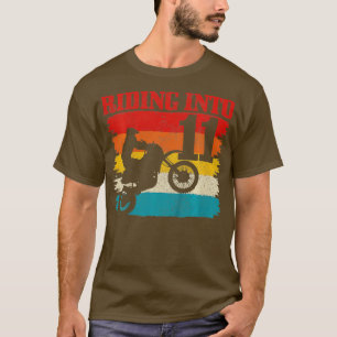 T-shirt Kids Riding Into 11 Motocross 11e Birthday Dirt B