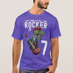 T-shirt Kids Rock and Roll Music T Rex Dinosaur 7e anniver