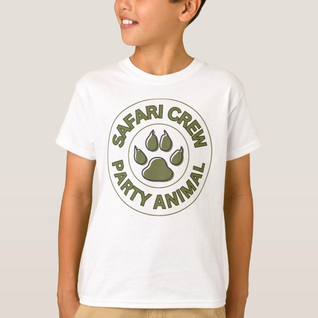 T-shirt Kid's Safari Crew Party Animal Birthday Party (Devant)