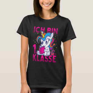 T-shirt Kids School Ich Bin 1ère classe Colorée Unicorn Sc