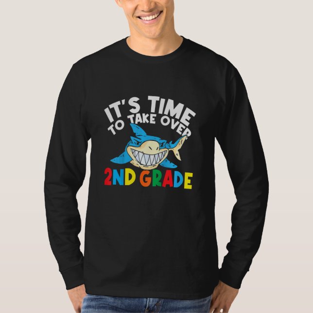 T-shirt Kids Second Grade Boys It's Time To Take Over 2nd  (Devant)