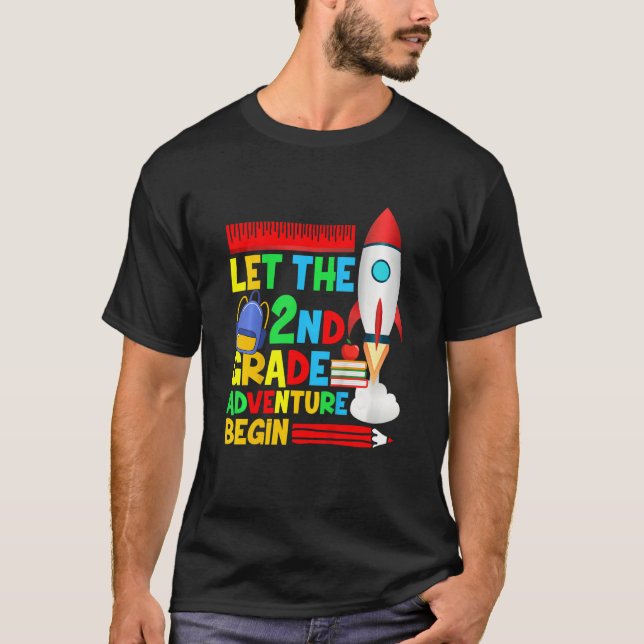 T-shirt Kids Second Grade Let The 2nd Grade Adventure Begi (Devant)