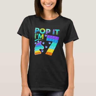 T-shirt Kids Seven Pop It I'm 7 mignonne Unicorn Anniversa