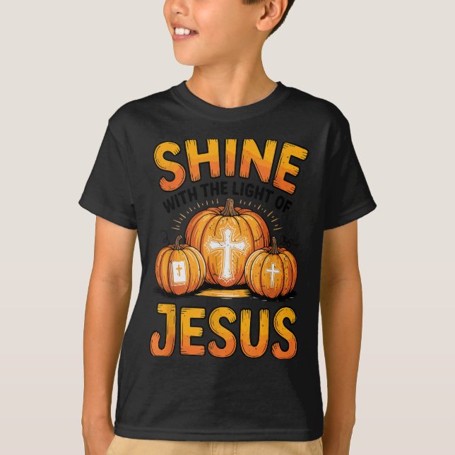 T-shirt Kids Shine With The Light Of Jesus Funny Christian (Devant)
