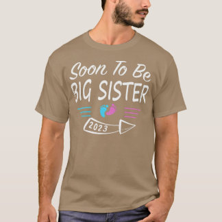 T-shirt Kids Soon To Be Big Sister 2023  Pregnancy Announc
