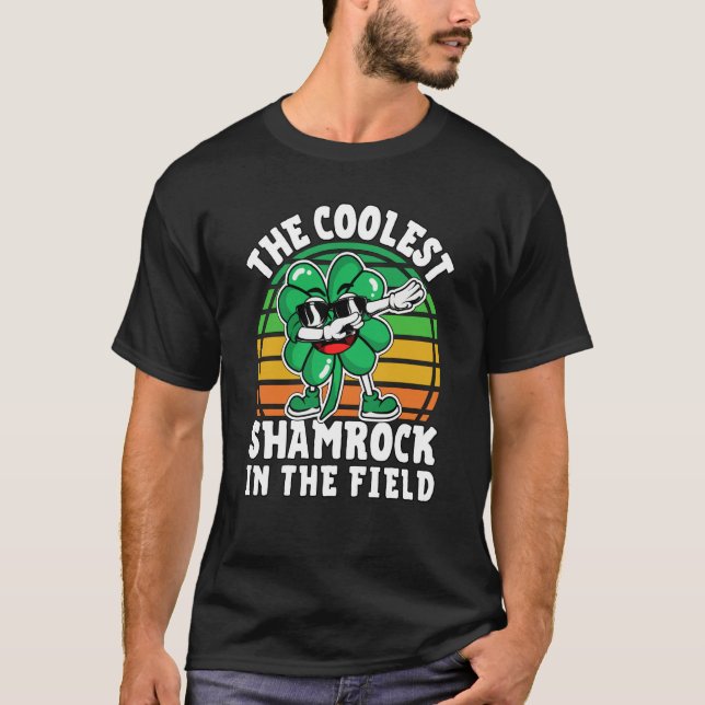 T-shirt Kids St Patricks Day 2023 Coolest Dabbing Shamrock (Devant)