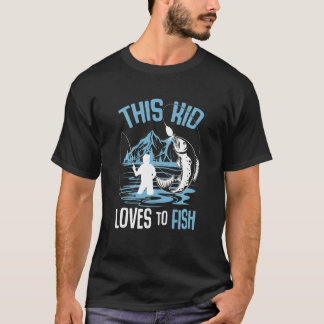 T-shirt Kids This Kid Loves To Fish Boys