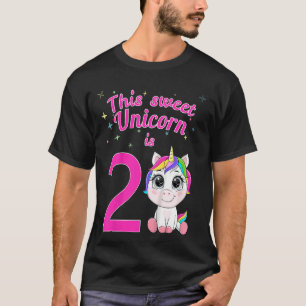 T-shirt Kids This Sweet Unicorn Est 2E Anniversaire Unicor