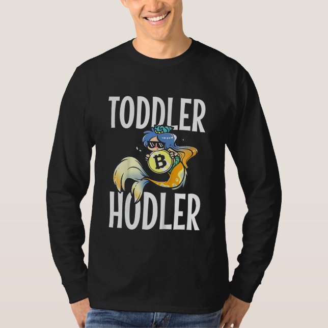 T-shirt Kids Toddler Hodler Bitcoin Mermaid with Sunglasse (Devant)